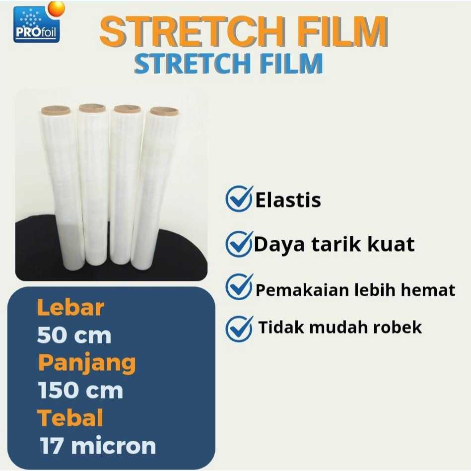 Plastik Wraping | Stretch Film 50 CM X 150 M | Plastik Bening | Tangan Pertama Pabrik | BC
