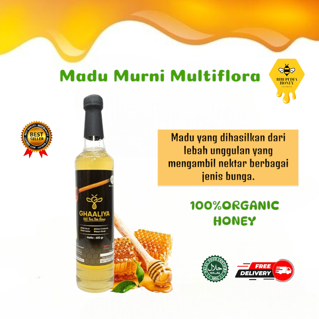 

Madu Murni Multiflora 100% Asli 600 gr by Ghaaliya