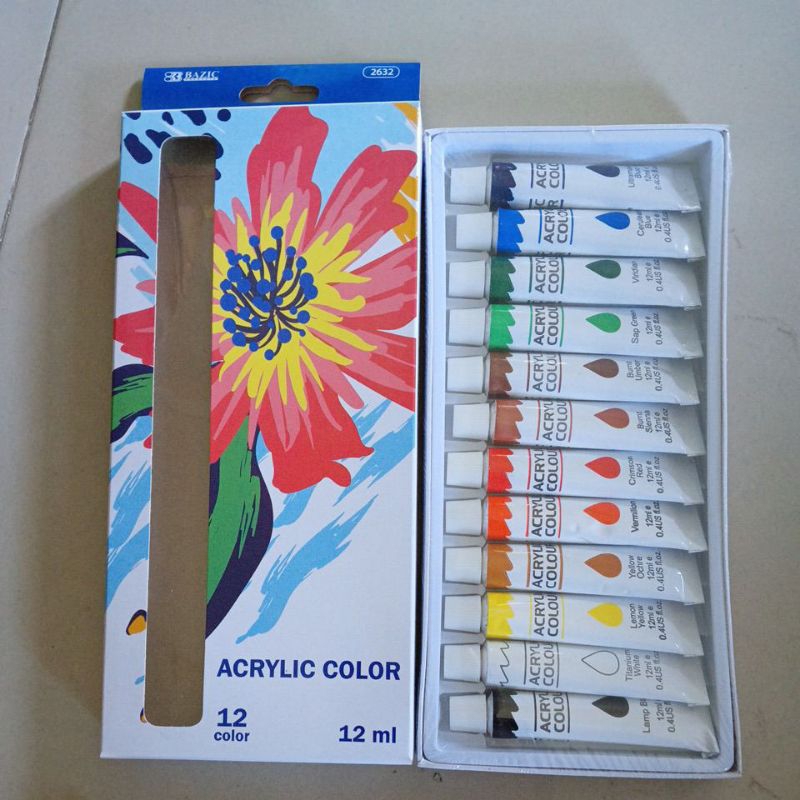 

Cat Akrilik bazic 12 warna ( 12 ml )
