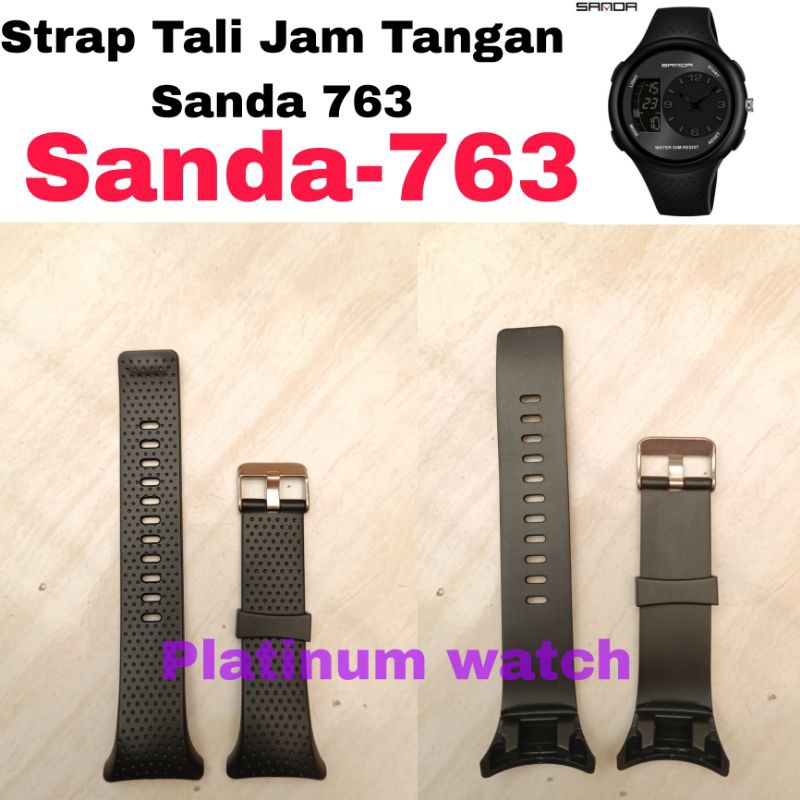 pTali Rubber Jam Tangan Original SANDA 763 sanda 763 strap rubber sanda763