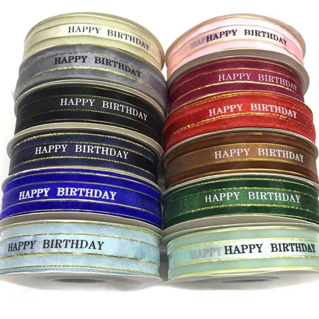 1 YARD - PITA HAPPY BIRTHDAY ORGANZA | PITA SOUVENIR | PITA KADO | PITA HAMPERS