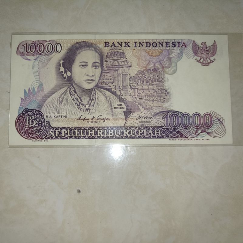 uang 10000 / sepuluh ribu rupiah Kartini tahun 1985 asli unc