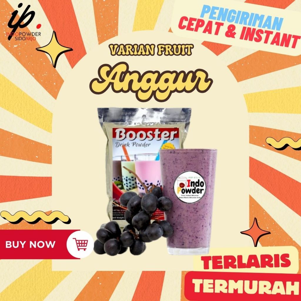 

Bubuk Minuman ANGGUR 1Kg - Bubuk ANGGUR 1Kg - GRAPE Powder 1Kg / INDOPOWDER BOOSTER