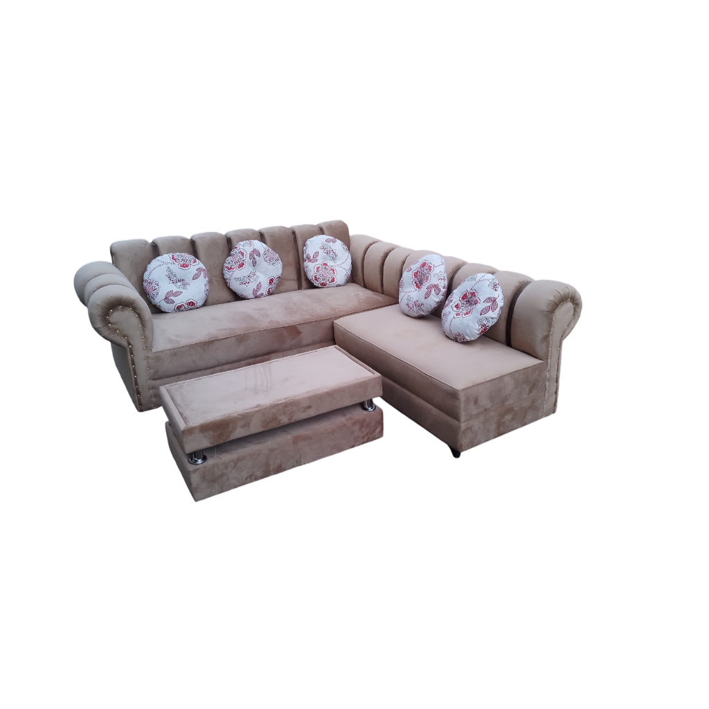Sofa L Sakura Minimalis - Sofa Sudut Sakura Minimalis - Kain Berudu