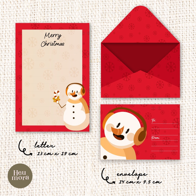 

Christmas Mail Envelope / Surat Natal / Amplop Natal Snowman