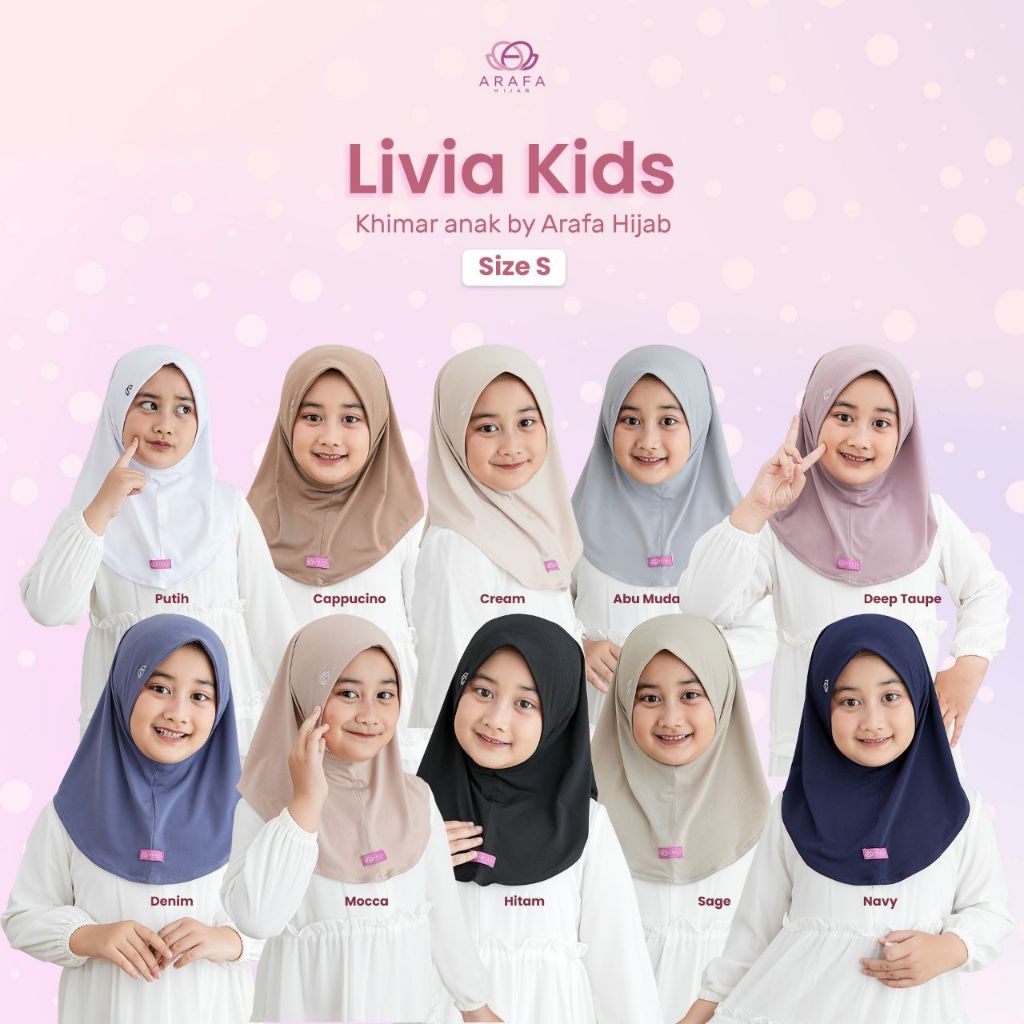 Khimar Livia Kids By Arafa Hijab | Hijab Instan | Hijab Anak