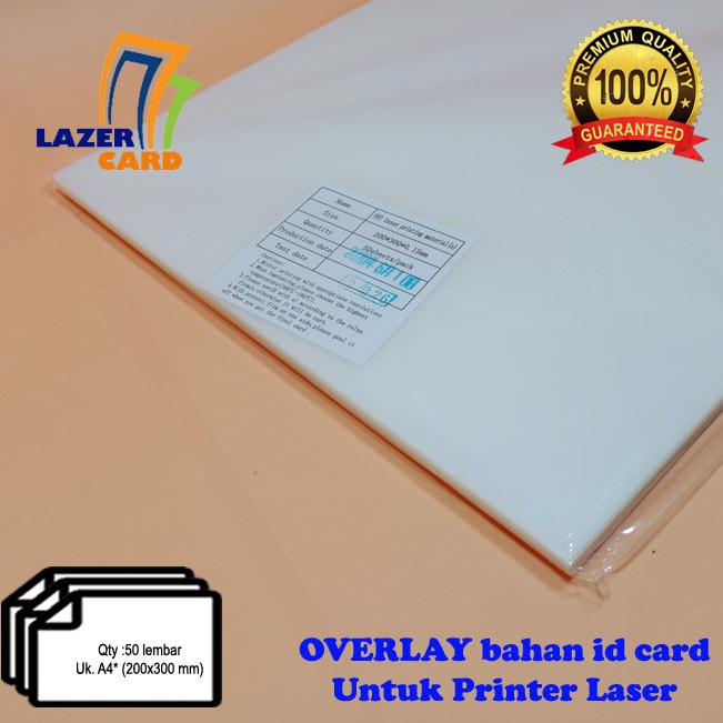 

dk Murah Banget BAHAN PVC ID CARD 5 lembar Overlay UNTUK LASER PRINTER E72