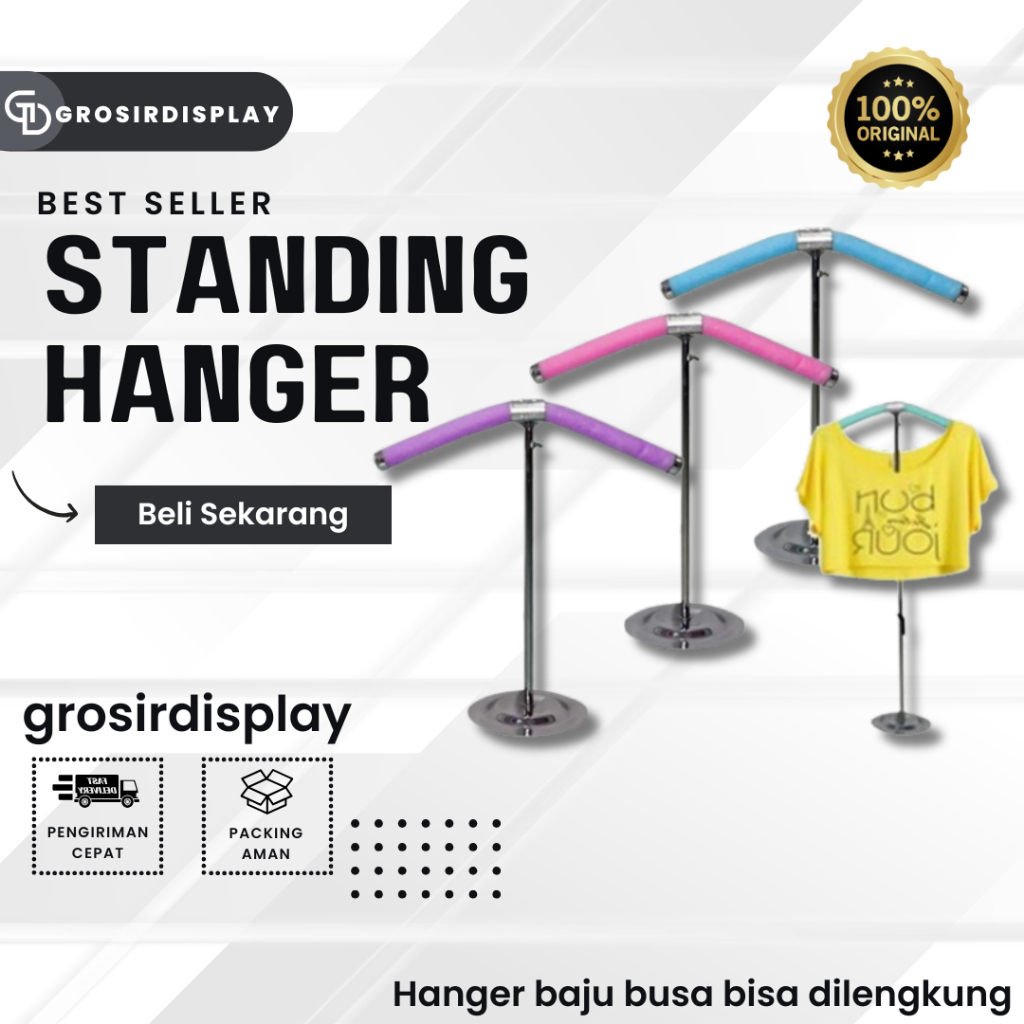 Display Butik Pajangan Distro Toko Ganrungan Baju Standar Simpel Stand Baju Standing Hanger  Murah