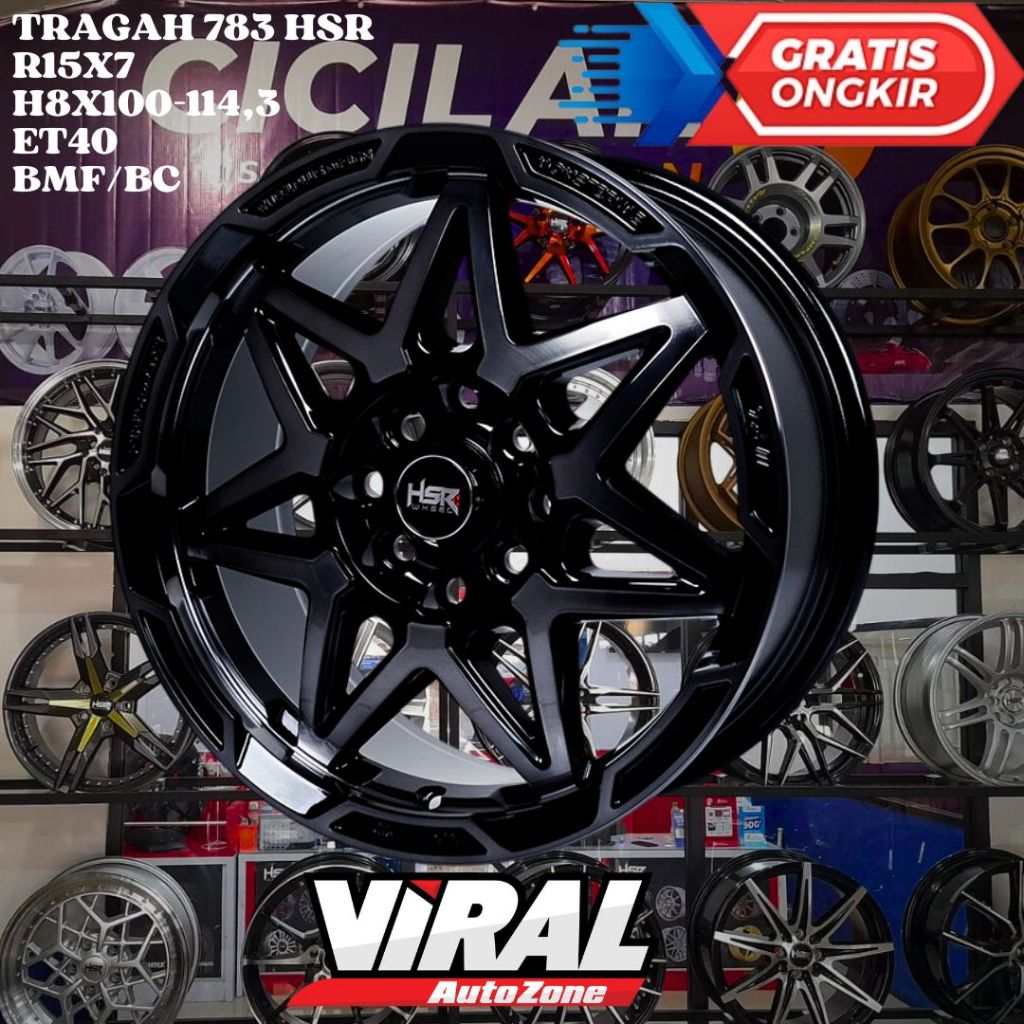Velg Mobil Ring 15 HSR TRAGAH R15 LEBAR 7 LOBANG BAUT 4 ET40 BMF/BC
