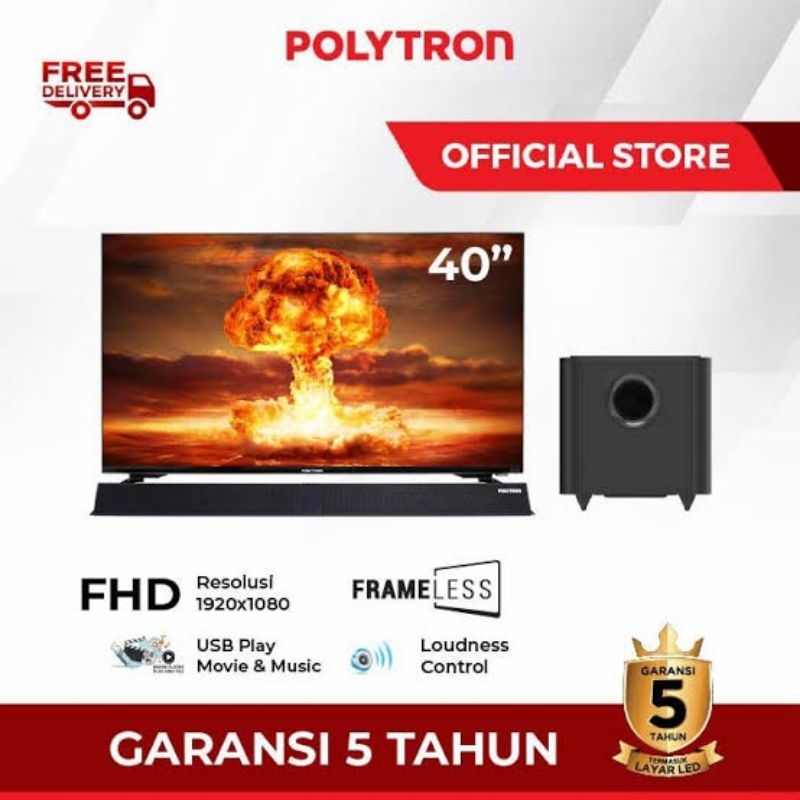 Tv Polytron 40 Inch Soundbar PLD 40BS8953 Original