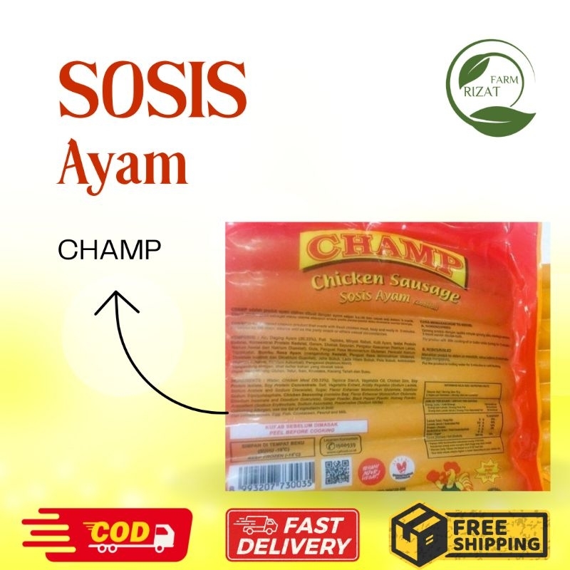 

[Dikirim Insttant] Sosis Ayam CHAMP Chicken Sausage