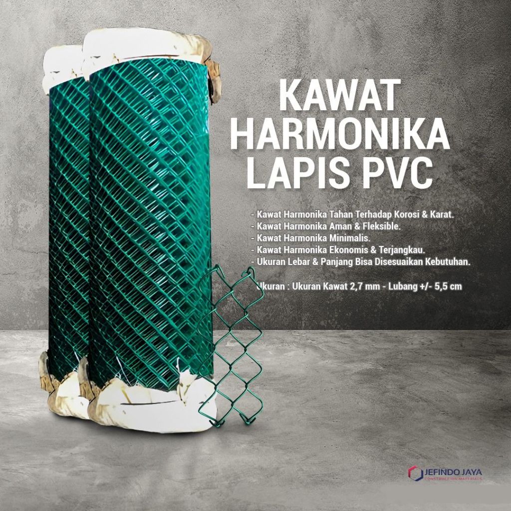 KAWAT HARMONIKA PVC - PAGAR HARMONIKA PVC HIJAU