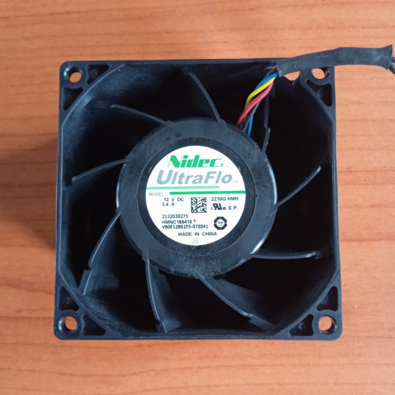 Kipas High Speed DC 12V 3.4A 8x8cm Tebal 3.8cm Fan Bekas
