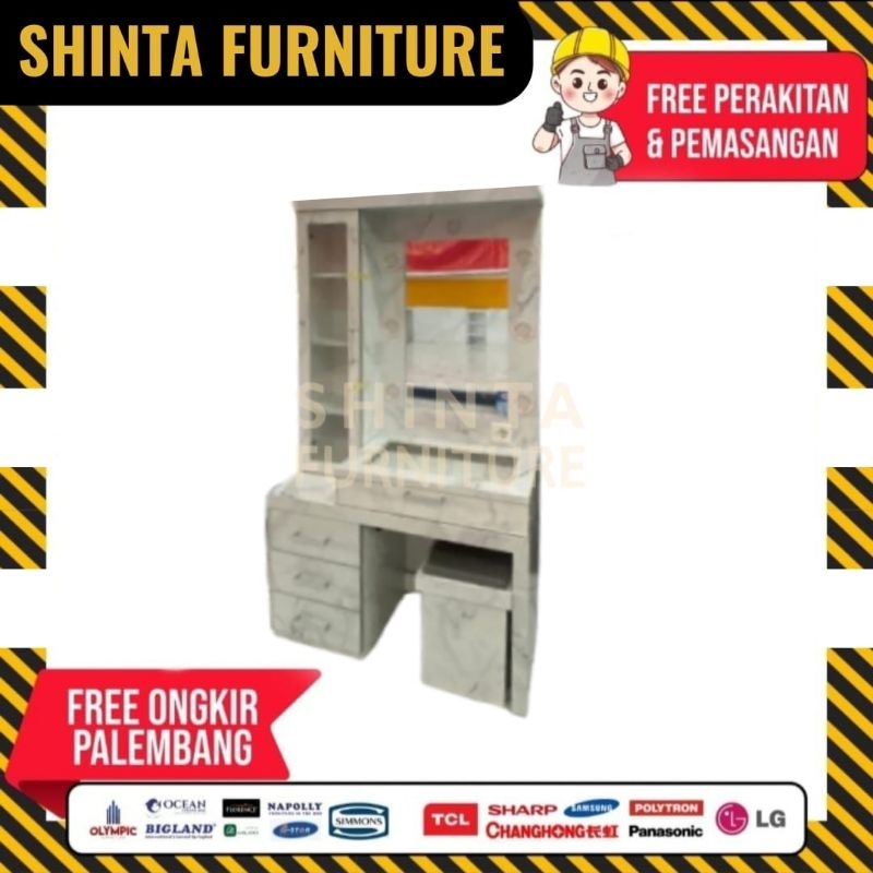 meja rias bahan hpl meja rias lampu led shinta furniture Palembang