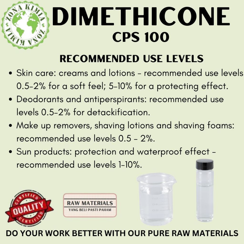 Dimethicone 100cps 1KG / Dimethicone (Viscosity at 25°C mms²/s) / Dimethicone Silikon Oil for Skinca