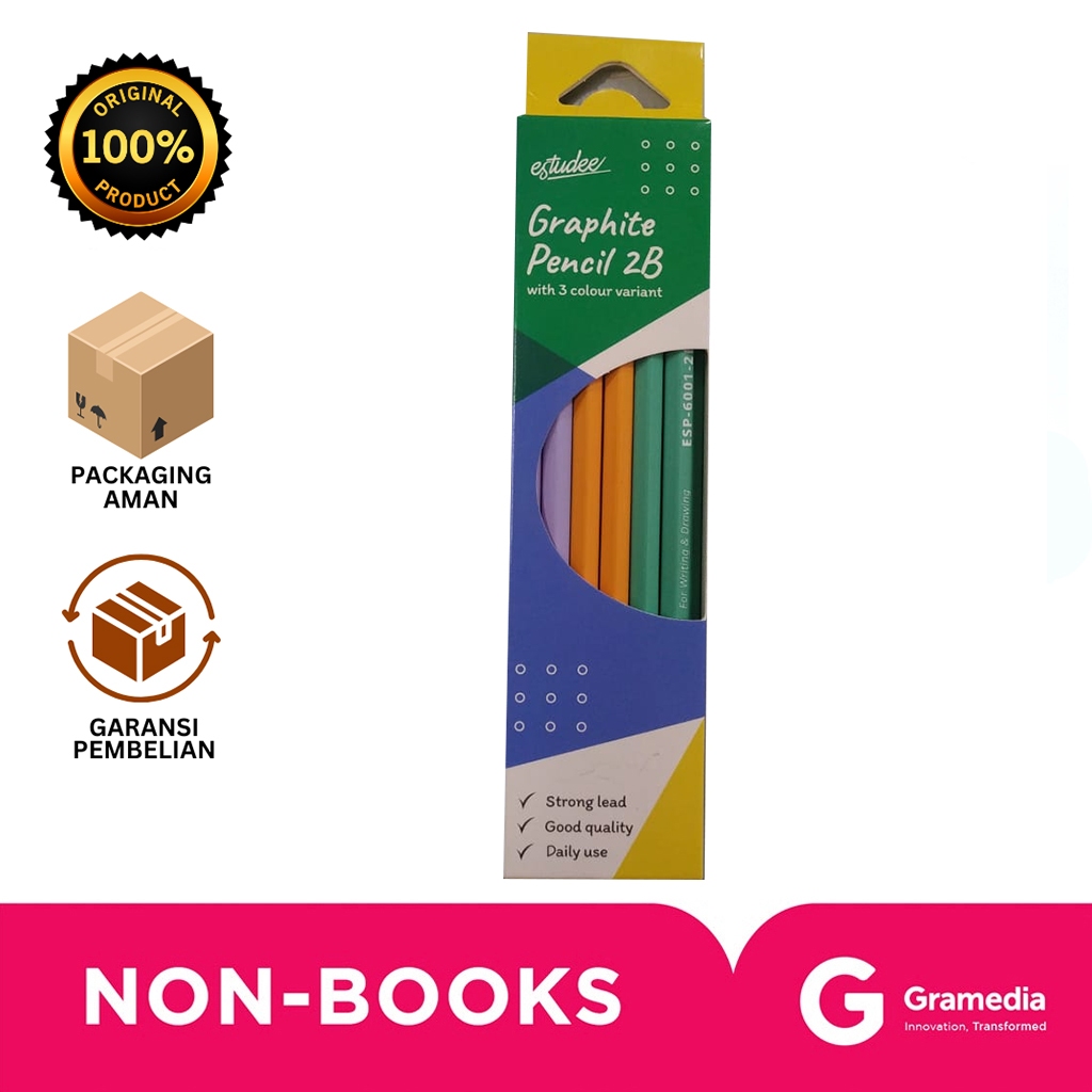 

Gramedia Bali - ESTUDEE GRAPHITE PENCIL PASTEL ESP-6001 2B/12 BOX