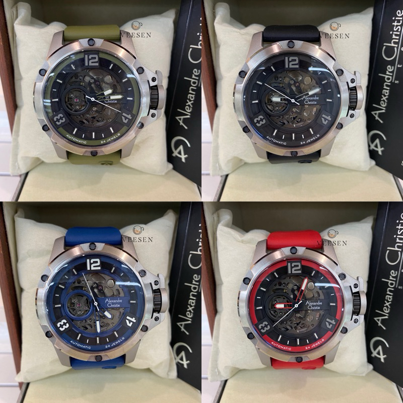 Jam Tangan Alexandre Christie Ac 6295 Skeleton Original Automatic Pria