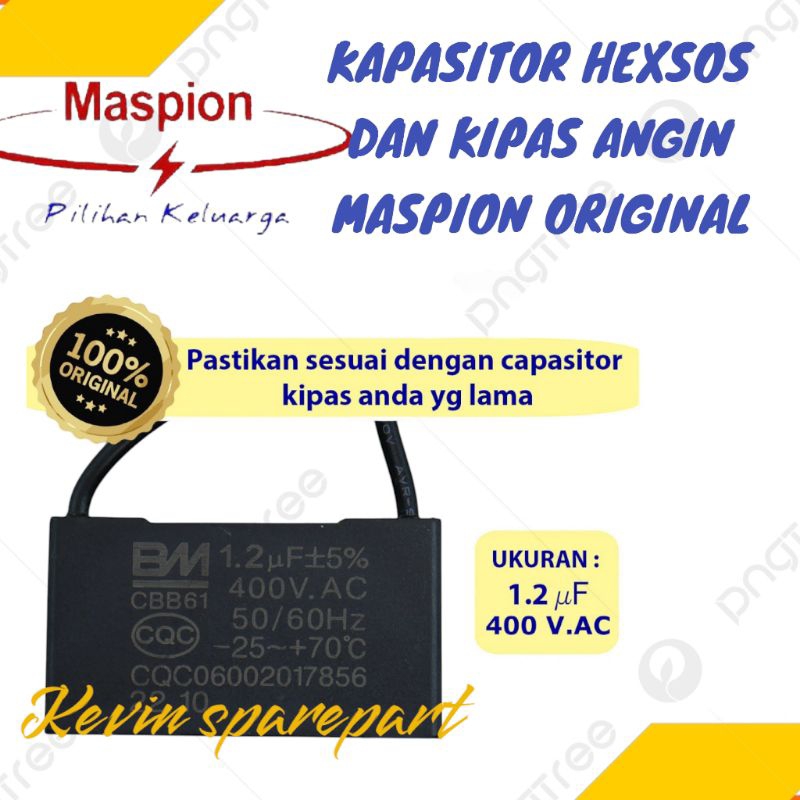 Kapasitor 1,2 Uf  Hexsos Dan Kipas Angin Maspion Original