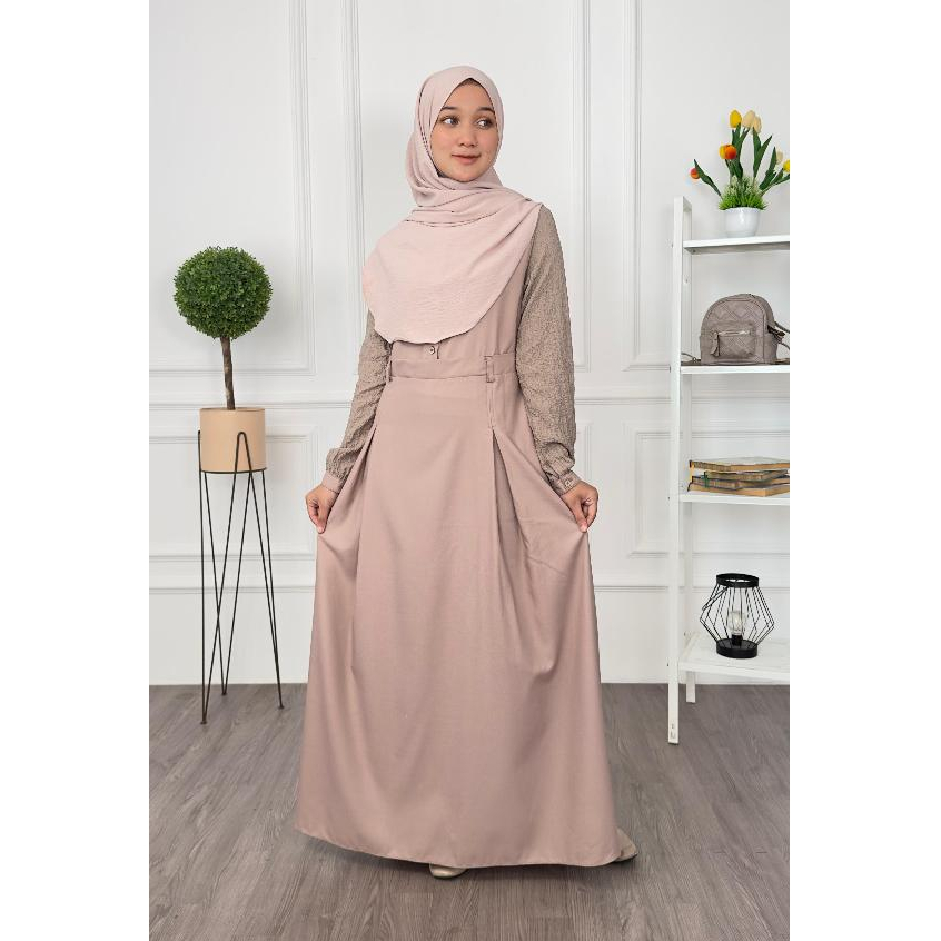 RISKIRICH Aliza Gamis Overall Outfit Casual Remaja Kekinian