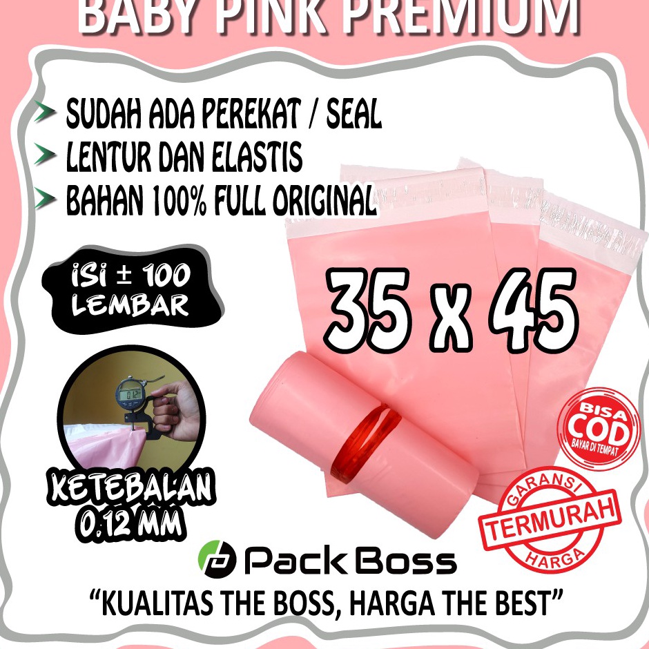 

Terbaru BABY PINK PREMIUM 35x45 POLYMAILER TEBAL GLOSSY HALUS LANGSUNG PABRIK KUALITAS PREMIUM PLASTIK JNE W84