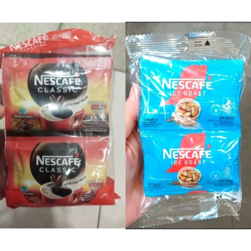 

Nescafe Classic dan Ice Roast Americano Kopi Sachet 10 pcs x 2gr