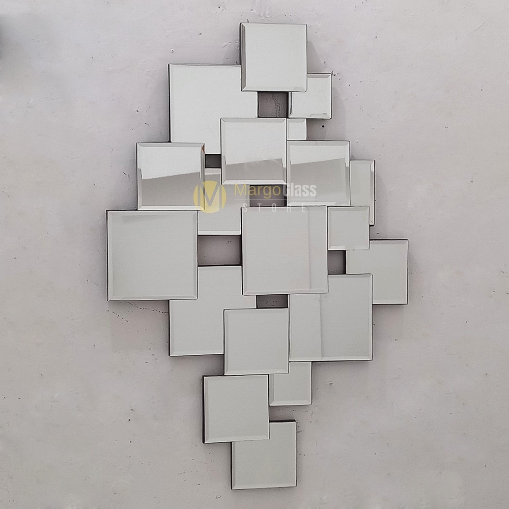 Cermin Dekorasi Dinding Silver/Cermin Hias Gantung/Cermin Dinding Dekorasi