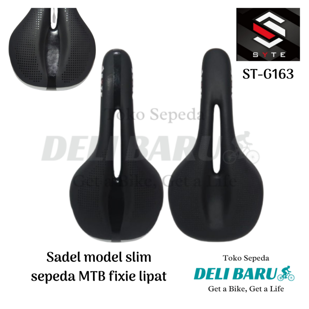 SYTE Sadel G163 saddle slim model bolong tengah jok sepeda fixie BMX MTB lipat federal minion