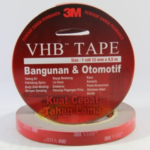

Double tape 3m VHB merah 12mm x 4,5mtr Perekat original 3m