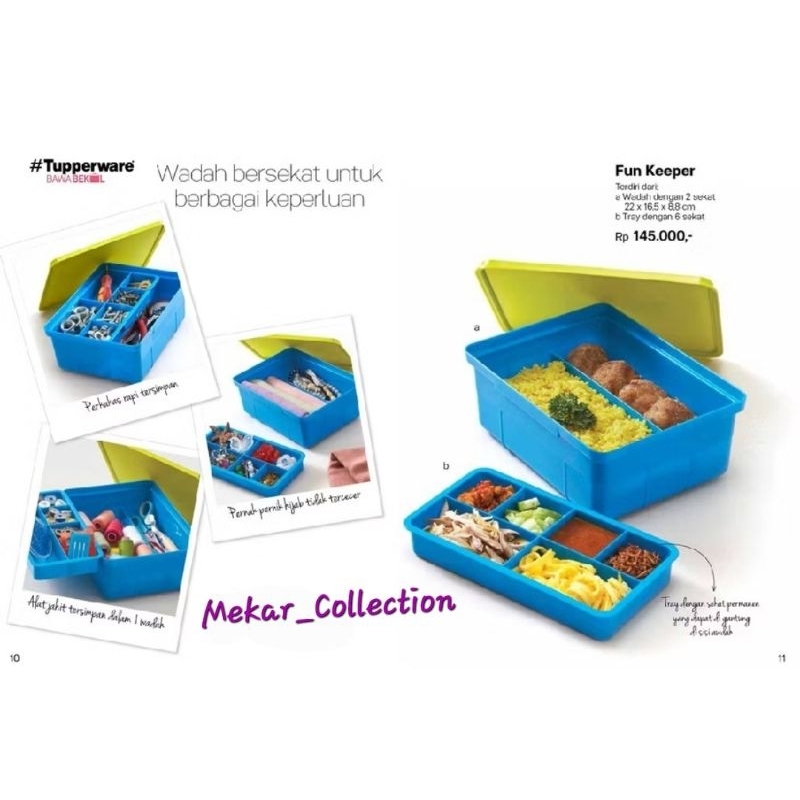 NEW Fun Keeper Tupperware/ Lunch Box / Tempat makan Tupperware/ Wadah serbaguna Tupperware