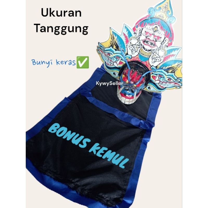 Barongan Buto Spon Tanggung Warna Biru Set Kemul