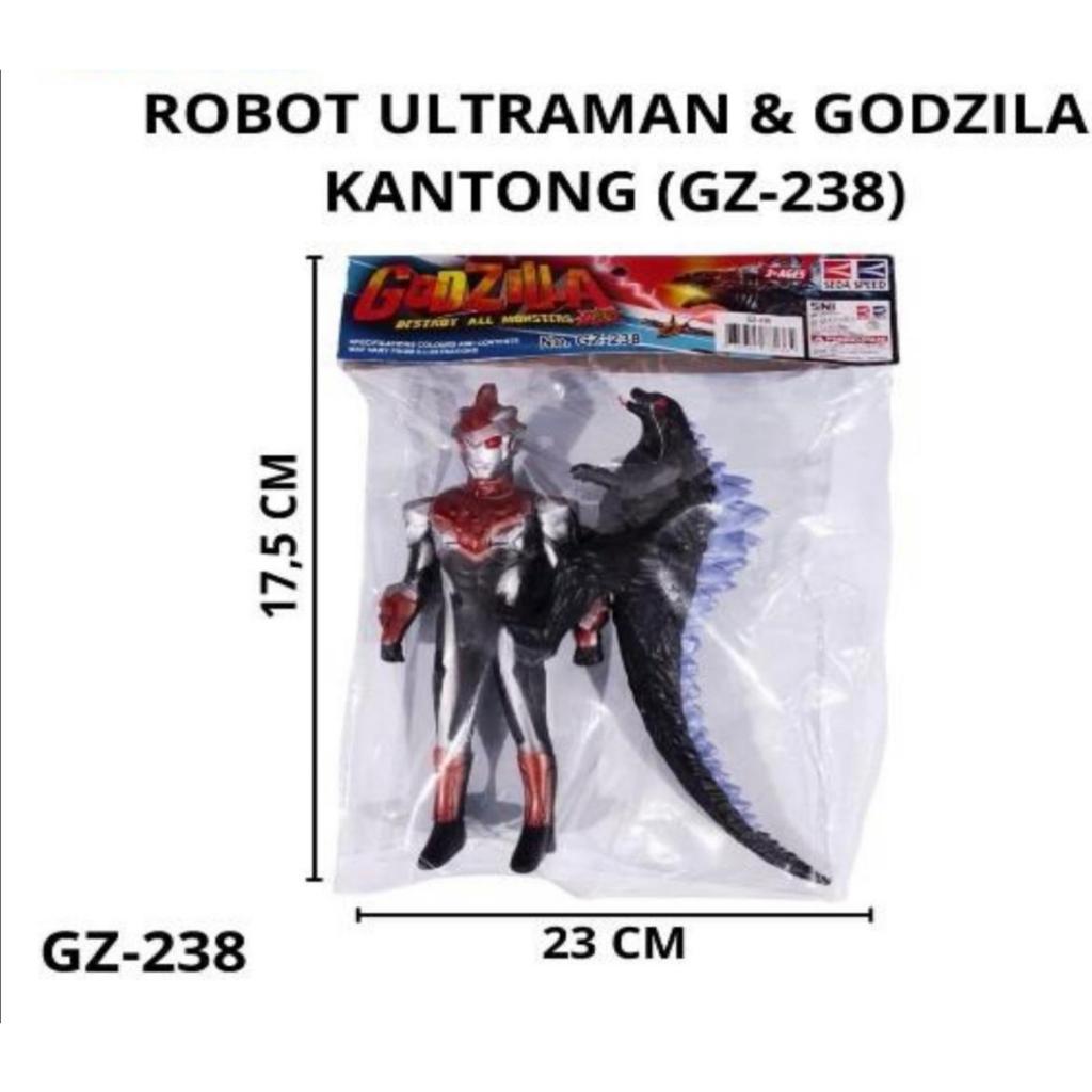 HLC - Mainan Anak Robot Ultramen Godzilla 1 Set isi 2 Pcs / Mainan Anak Robot Ultramen & Godzilla