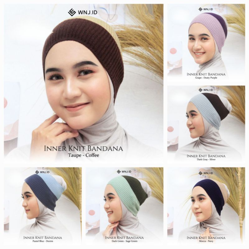 Inner Knit Bandana Rajut wanoja/ciput/inner2warna