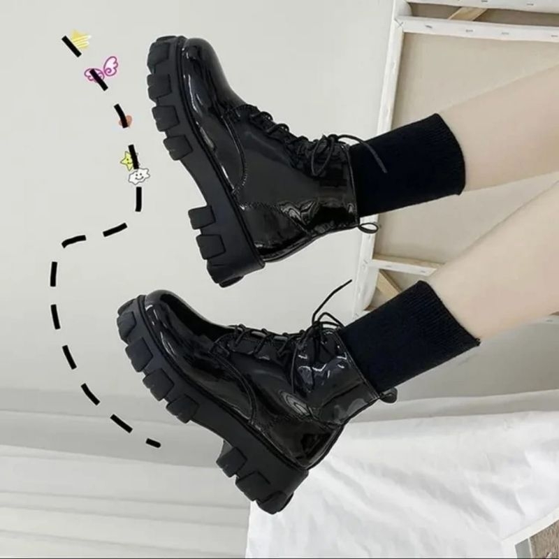 Sepatu docmart wanita preppy Oxford 02 sepatu heels sepatu docmart perempuan sepatu tinggi sepatu bo