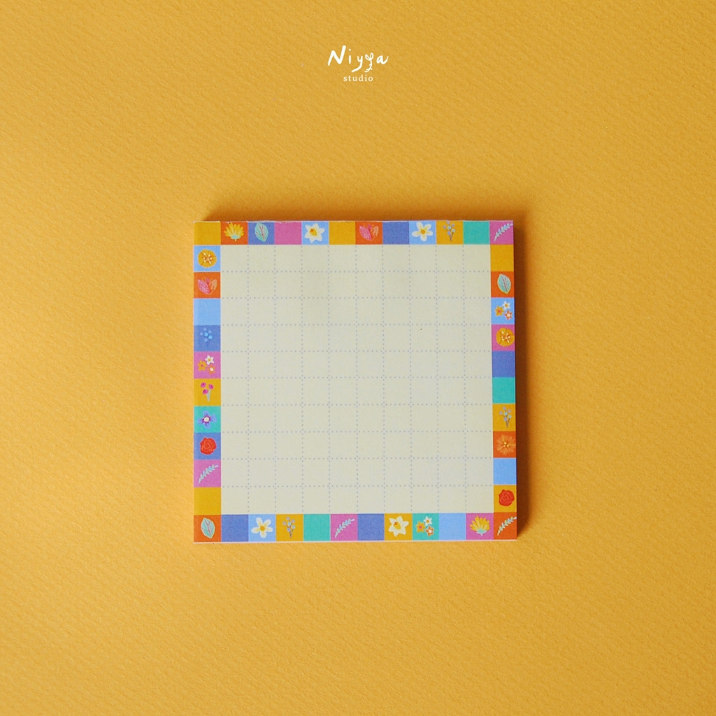 

Meadow Tiles Frame Memopad | Plant Botanical Memo Paper | Nature Artwork | Notes