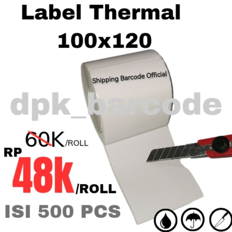 

h5Laris Label Thermal 1x12 isi 5pcs Kertas Thermal 1x12 Kertas Resi 1x12 Label Thermal 1x12 Barcode Label 1x12 core 1 inch L37