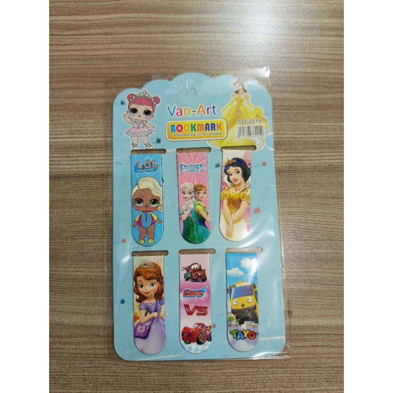 

PEMBATAS BUKU KARAKTER (MAGNET) / LASER MAGNETIC BOOKMARKS (6 PCS)