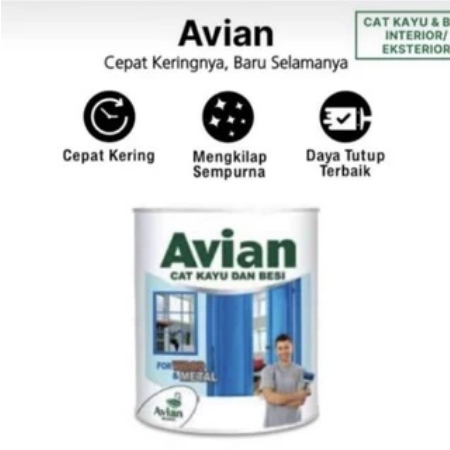 Avian Cat Kayu dan Besi Gloss Cat Kilap Tahan Lama, Anti Mengelupas, dan Cepat Kering