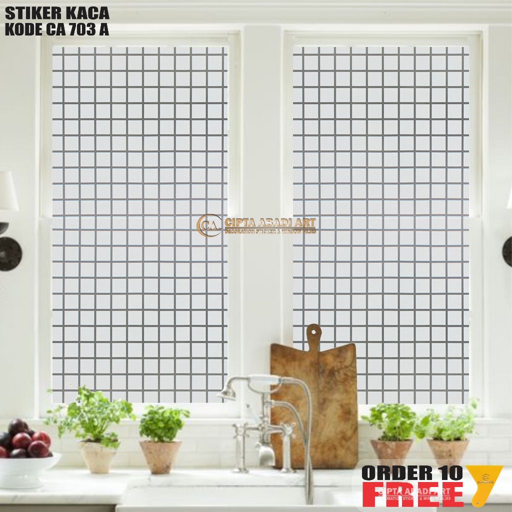 Stiker Kaca Minimalis Sticker Jendela Dapur Kamar Ruang Tamu Lebar 45cm