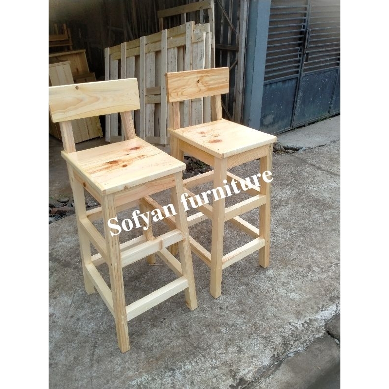 kursi bar / kursi bar cafe dan warkop / kursi bar sender kayu jati Belanda