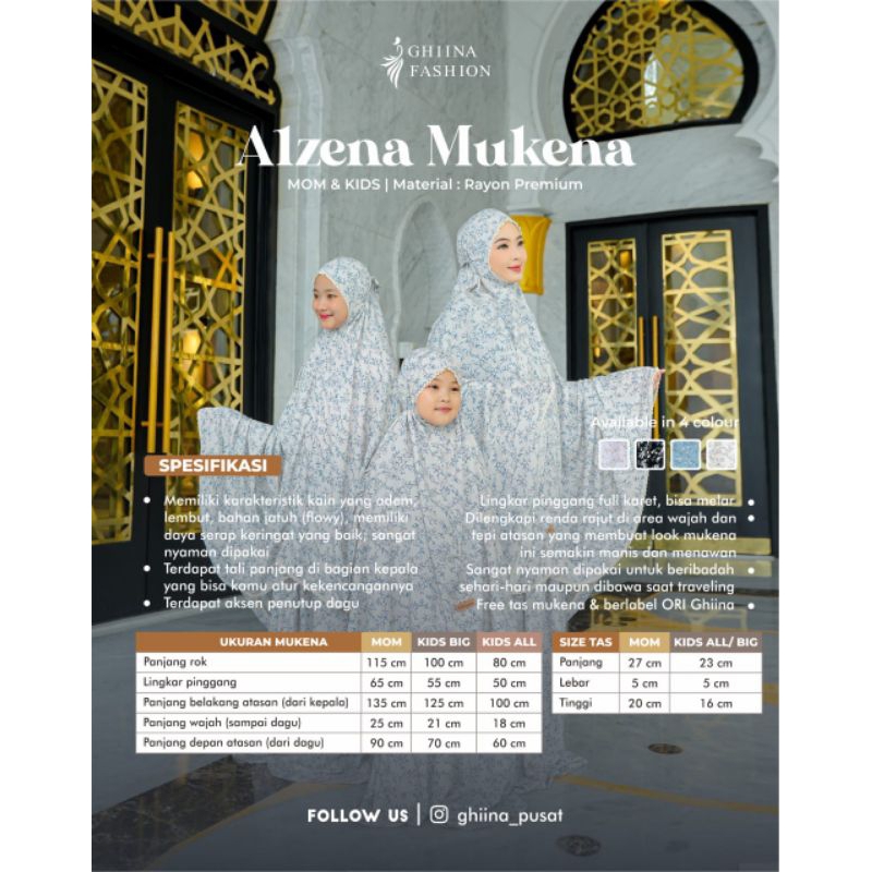 Alzena Mukena Mom dan Kids Ghiina Fashion