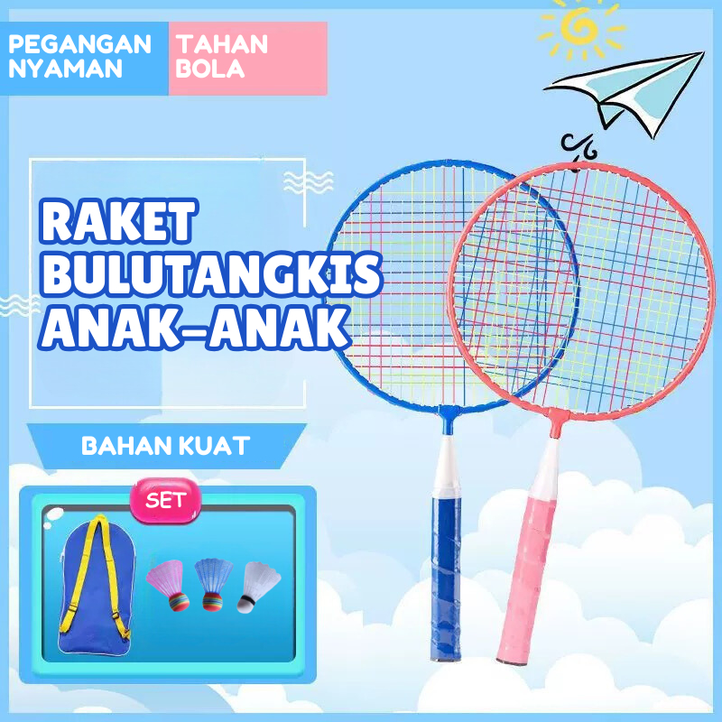 Mainan Raket Bulutangkis Anak Untuk Usia 3-12 Tahun Untuk TK SD Bulutangkis Bulu Tangkis Mini Laki P