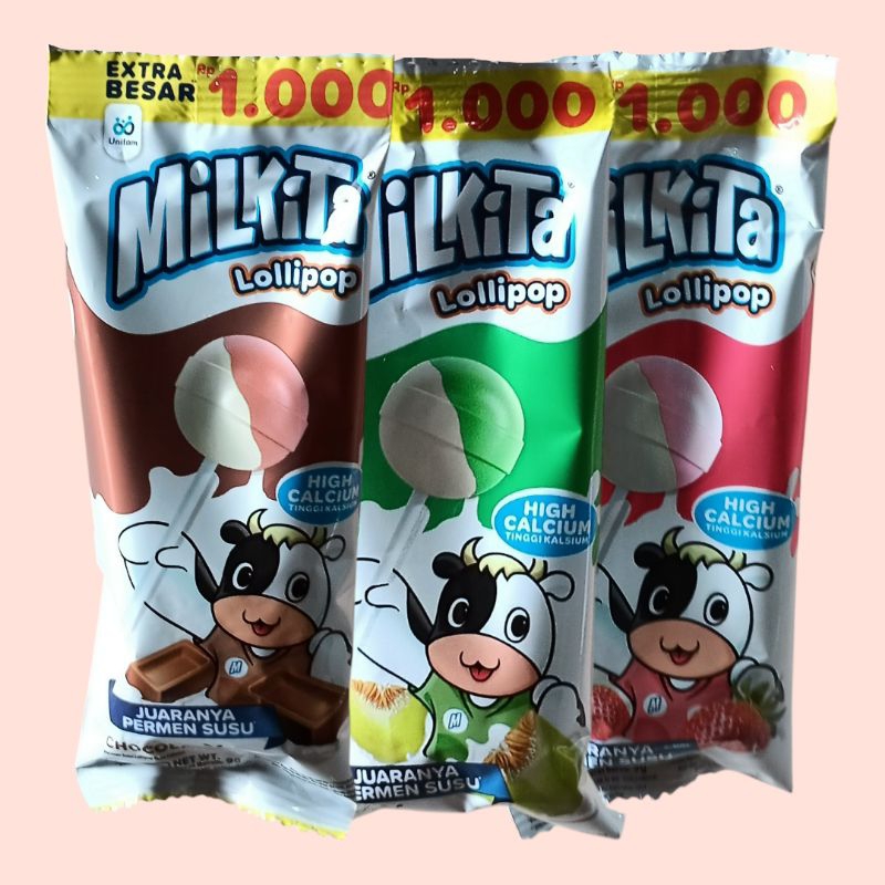 

1 Pack - Milkita Lolipop Hanger Permen Susu 9 gr [30 pcs]