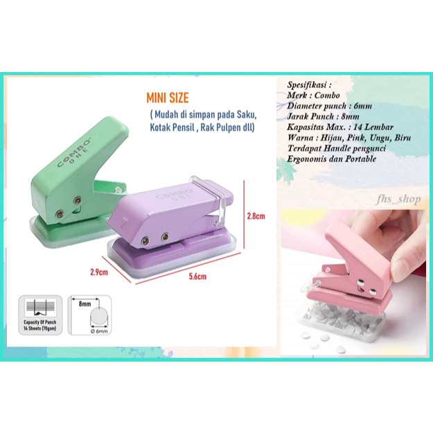 

Alat Pembolong Mini Kertas Satu Lubang Pembolong Binder Mini One Hole Punch Pembolong Lubang Kertas