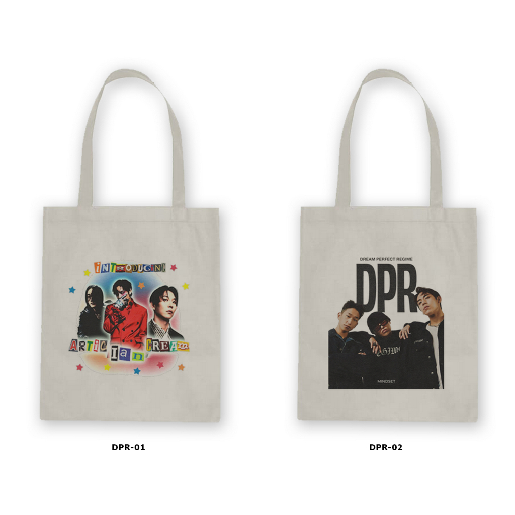 Tas Tote Bag Resleting Kanvas/Blacu   - Dream Perfect Regime / Dpr / Ian / Cream / Artic / Live / Kp