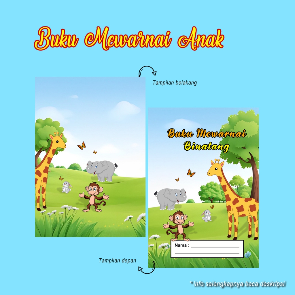 

Buku Mewarnai Hewan Buku Anak Anak Gambar