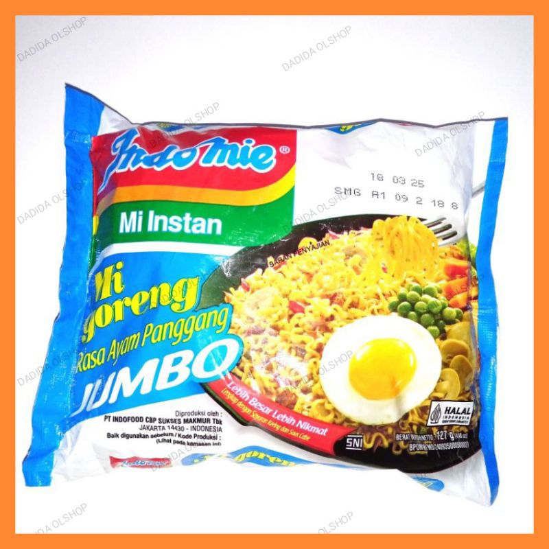 

Indomie mie instan mie goreng rasa ayam panggang jumbo 127 g