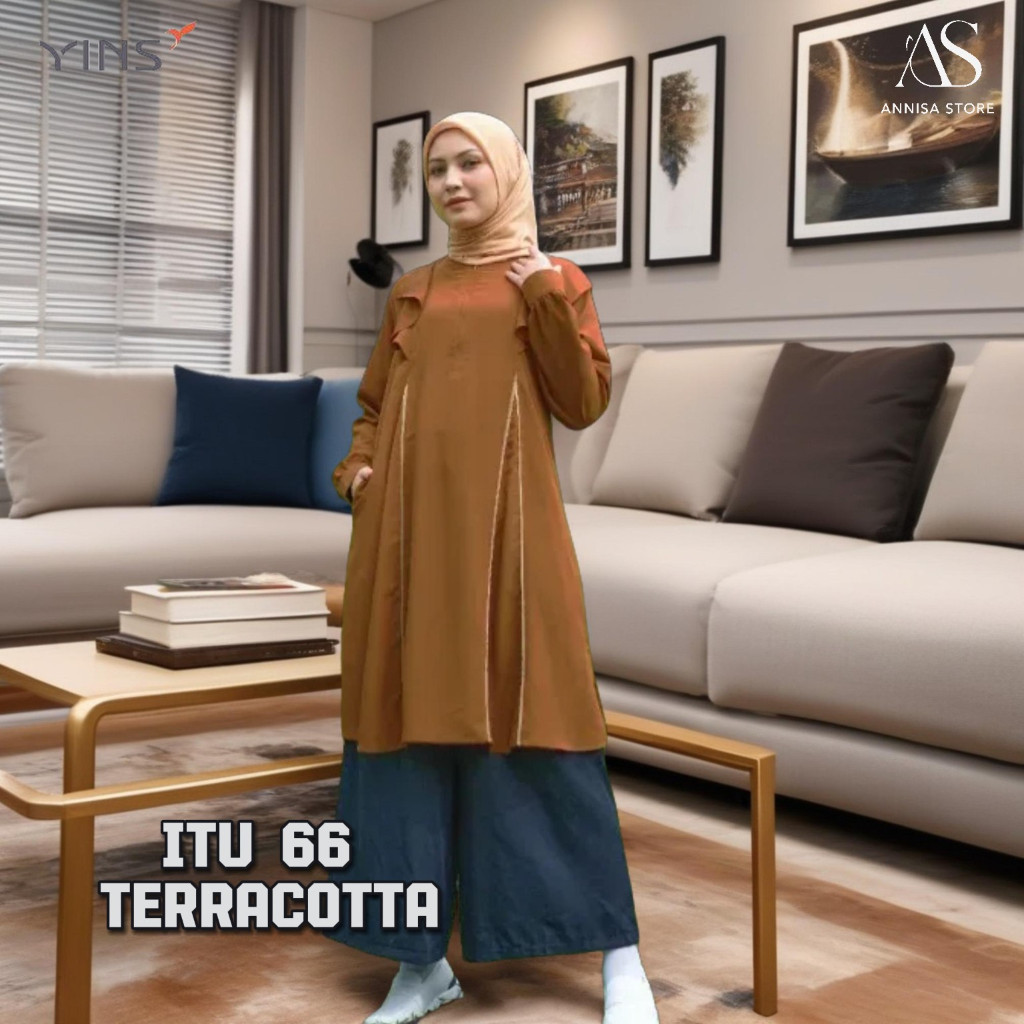 BAJU BLUS TUNIK REMAJA WANITA YOUTH INSPIRE YINS ITU 66 TERRACOTTA/ TUNIK COCOK UNTUK KULIAH & KERJA