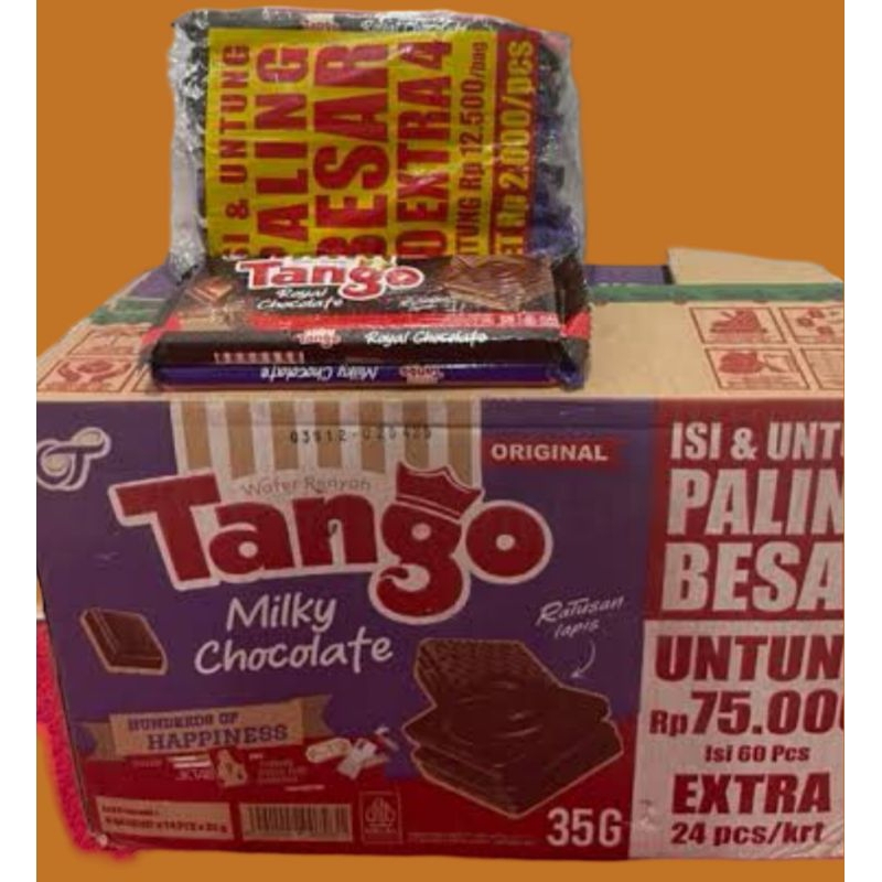 

TANGO WAFER 2000 1 Karton| 35 gr| 1 Karton Isi 6 Ban x 11 pcs| Varian Rasa: Chocolate|Vanila|Strawberry