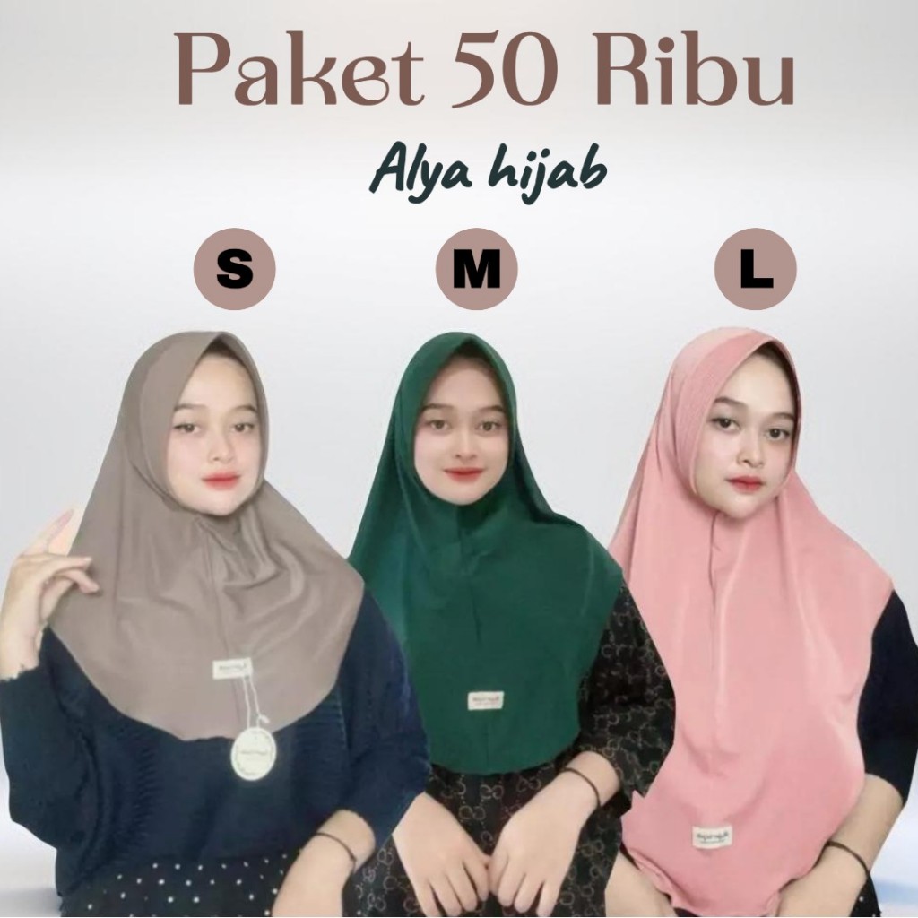 Paket Hemat 50 Ribu Bergo Hamdah Jersey Premium By Alya Hijab2