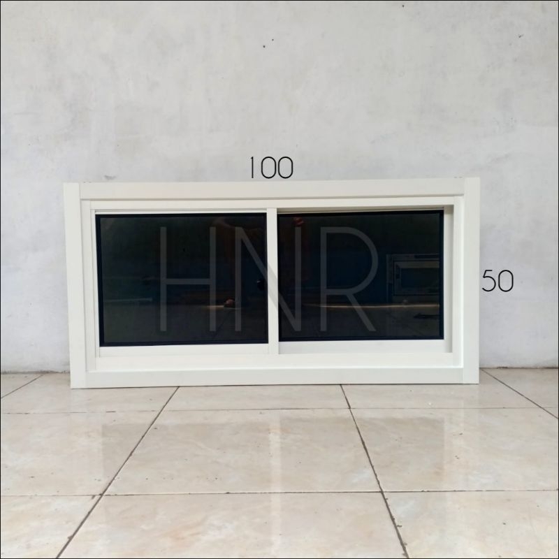 Jendela Sliding Aluminium 100x50 (gratis packing kayu)
